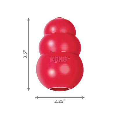 KONG - Classic Dog Toy, Durable Natural Rubber- Fun to Chew, Chase and Fetch - for Medium Dogs