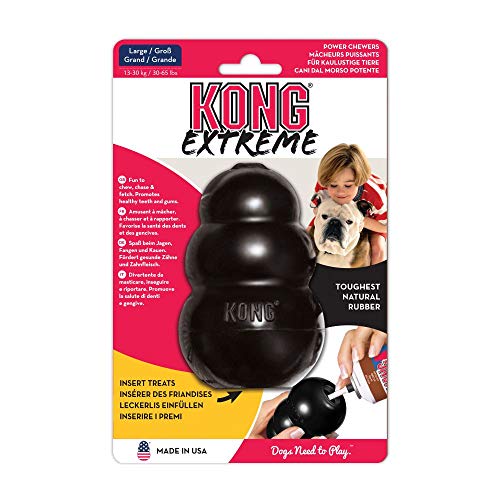 KONG - Extreme Dog Toy - Toughest Natural Rubber, Black - Fun to Chew, Chase and Fetch - for Large Dogs