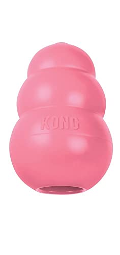 KONG - Puppy Toy Natural Teething Rubber - Fun to Chew, Chase and Fetch - Pink, for Small Puppies