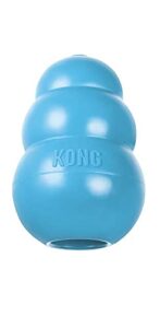 kong – puppy toy natural teething rubber – fun to chew, chase and fetch – blue, for medium puppies