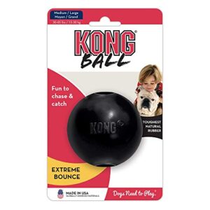 KONG - Extreme Ball - Durable Rubber Dog Toy for Power Chewers, Black - for Medium/Large Dogs