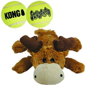 kong – cozie marvin the moose and 2 squeakair balls – for medium dogs