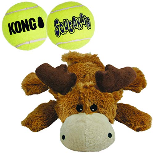 KONG - Cozie Marvin The Moose and 2 SqueakAir Balls - for Medium Dogs