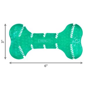 KONG - Squeezz Dental Bone - Unique Flexible Texture, Teeth and Gum Cleaning Dog Toy - for Medium/Large Dogs