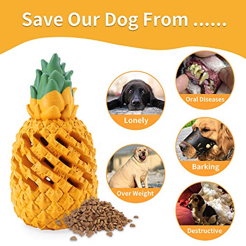 LPHSNR Pineapple Dog Toys for Large Dogs Aggressive Chewers Puppy, Indestructible Dog Chew Toys for Small Medium Dogs, Tough Dog Puzzle Toys Treat Dispensing Durable Dog Toys Teeth Clean