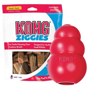 kong – classic and ziggies – dog chew toy with dog treats – for small dogs