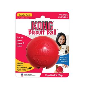 KONG - Biscuit Ball - Durable Rubber, Treat Dispensing Toy - for Small Dogs