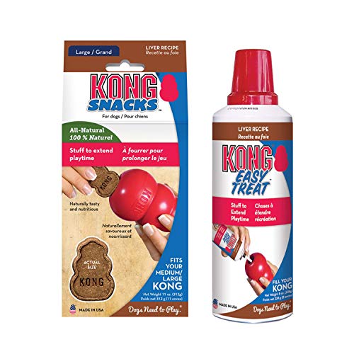 KONG - Treats Combo Pack - Easy Treat Paste and Dog Snacks - Liver Flavor for Large Dogs