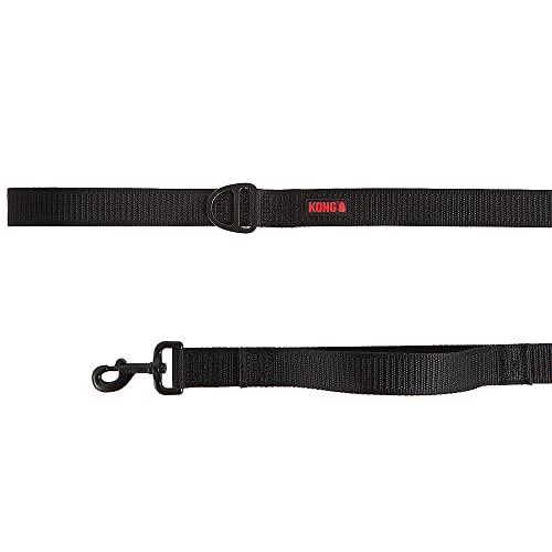 KONG Max HD Traffic Handle Ultra Durable Quick Control Leash 6' (Black)