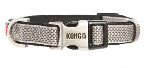 KONG Comfort Neoprene Ultra Padded Dog Collar Large Grey