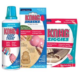 kong – dog treat combo – easy treat, snacks and ziggies – puppy treats for medium/large puppies