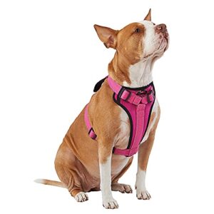 kong max ultra durable neoprene padded chest plate dog harness offered by the barker company (pink, medium)