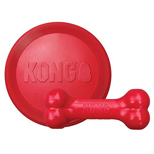 KONG - Goodie Bone and Flyer - Durable Rubber Chew Bone and Flying Disc - for Large Dogs