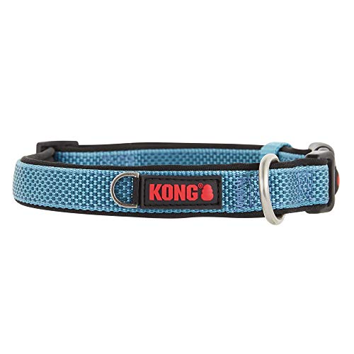 KONG Comfort Neoprene Padded Dog Collar Offered by Barker Brands Inc. (Medium, Blue)