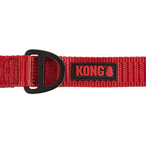 KONG Comfort Ultra Durable Traffic Padded Handle Quick Control Leash 4' (Red)