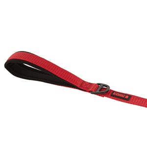 KONG Comfort Ultra Durable Traffic Padded Handle Quick Control Leash 4' (Red)