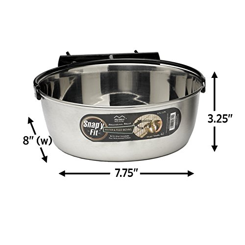 MidWest Homes for Pets Snap'y Fit Stainless Steel Food Bowl / Pet Bowl, 2 qt. for Dogs & Cats (42), Silver