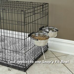 MidWest Homes for Pets Snap'y Fit Stainless Steel Food Bowl / Pet Bowl, 2 qt. for Dogs & Cats (42), Silver