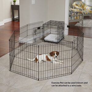 MidWest Foldable Metal Dog Exercise Pen / Pet Playpen, 24"W x 30"H, 1-Year Manufacturer's Warranty