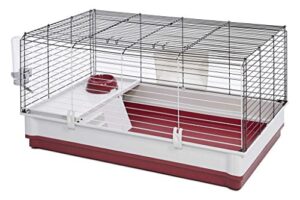 midwest homes for pets 158 wabbitat deluxe rabbit home, rabbit cage, 39.5 l x 23.75 w x 19.75 h inch, maroon/white