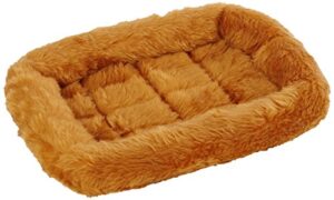 18l-inch cinnamon dog bed or cat bed w/ comfortable bolster | ideal for xs dog breeds & fits a 22-inch dog crate | easy maintenance machine wash & dry | 1-year warranty
