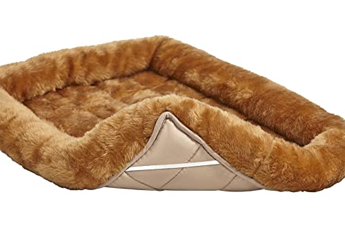 18L-Inch Cinnamon Dog Bed or Cat Bed w/ Comfortable Bolster | Ideal for XS Dog Breeds & Fits a 22-Inch Dog Crate | Easy Maintenance Machine Wash & Dry | 1-Year Warranty