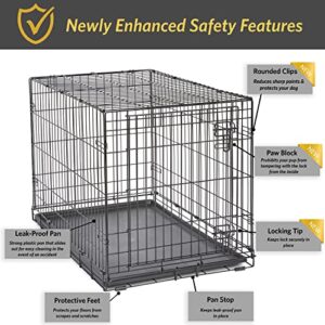 MidWest Homes for Pets Newly Enhanced Single & Double Door New World Dog Crate, Includes Leak-Proof Pan, Floor Protecting Feet, & New Patented Features