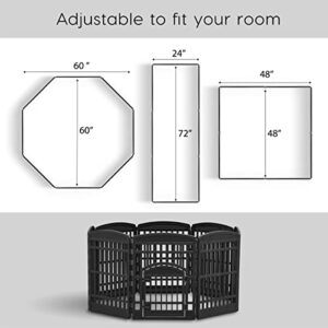 IRIS USA 34" Exercise 8-Panel Pet Playpen with Door, Dog Playpen, for Medium and Large Dogs, Keep Pets Secure, Easy Assemble, Fold It Down, Easy Storing, Customizable, Black