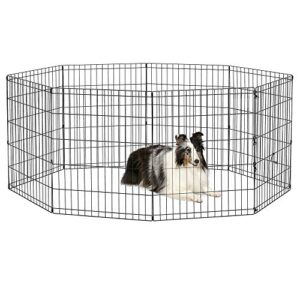 new world pet products b552-30 foldable exercise pet playpen, black, medium/24 inch x 30 inch