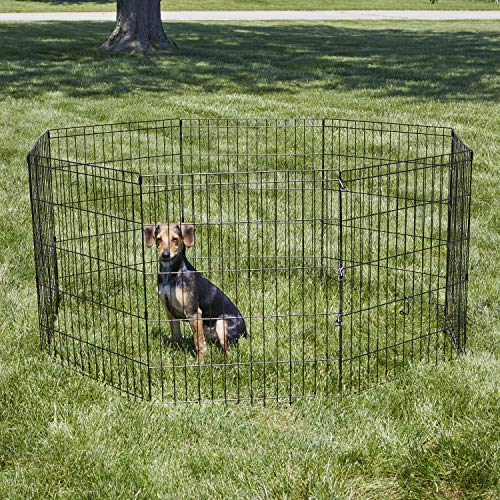 New World Pet Products B552-30 Foldable Exercise Pet Playpen, Black, Medium/24 Inch x 30 Inch