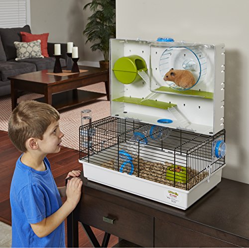 Hamster Cage | Awesome Arcade Hamster Home (White) | 18.11 x 11.61 x 21.26 Inch