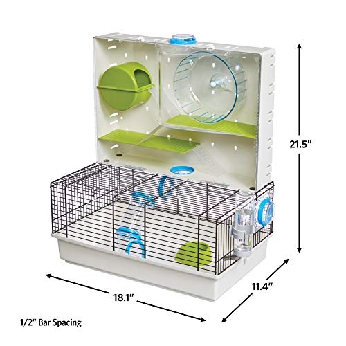 Hamster Cage | Awesome Arcade Hamster Home (White) | 18.11 x 11.61 x 21.26 Inch