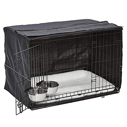 iCrate Dog Crate Starter Kit | 36-Inch Dog Crate Kit Ideal for Medium/Large Dogs (weighing 41 - 70 Pounds) || Includes Dog Crate, Pet Bed, 2 Dog Bowls & Dog Crate Cover