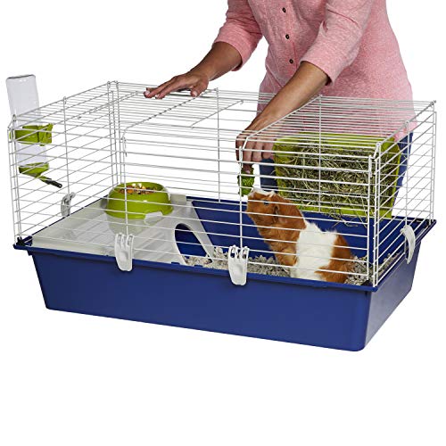 MidWest Homes for Pets Critterville Cleo Guinea Pig Cage | Includes All Accessories, Blue, Large (171CL)