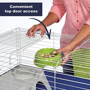 MidWest Homes for Pets Critterville Cleo Guinea Pig Cage | Includes All Accessories, Blue, Large (171CL)