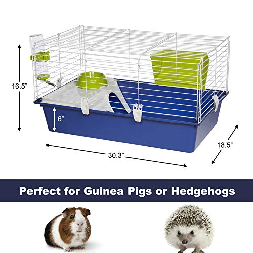 MidWest Homes for Pets Critterville Cleo Guinea Pig Cage | Includes All Accessories, Blue, Large (171CL)