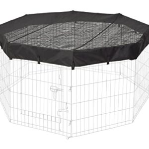 MidWest Homes for Pets Octagon Exercise Pen Fabric Mesh Top,Black