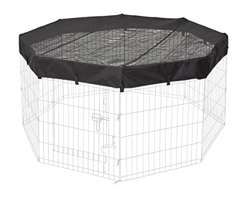 MidWest Homes for Pets Octagon Exercise Pen Fabric Mesh Top,Black