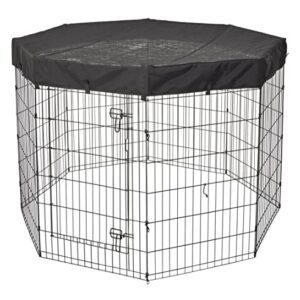 MidWest Homes for Pets Octagon Exercise Pen Fabric Mesh Top,Black