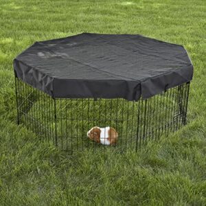 MidWest Homes for Pets Octagon Exercise Pen Fabric Mesh Top,Black