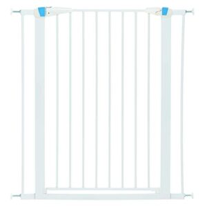 pet gate | 39″ high walk-thru steel pet gate by 29″ to 38″ wide in soft white w/ glow frame, x-tall