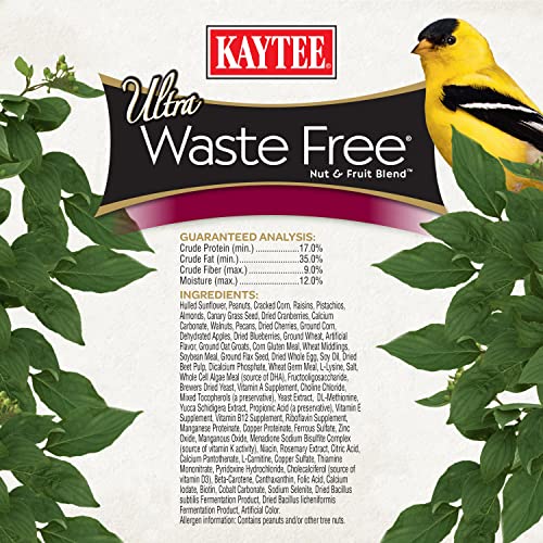 Kaytee Wild Bird Waste Free Nut and Fruit Food Seed Blend For Woodpeckers, Juncos, Cardinals, Grosbeaks, Finches, and Chickadees, 5.5 Pound