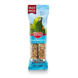 kaytee forti-diet pro health parrot honey treat stick value pack, 7 oz