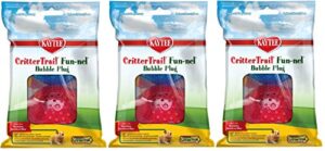 (6 pack) kaytee crittertrail fun-nels bubble plugs, assorted colors (3 packages containing 2 each)