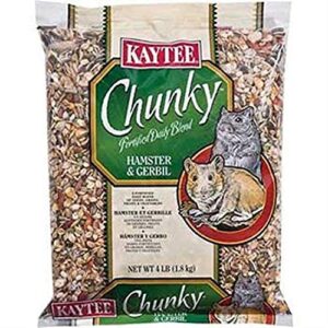 kaytee supreme chunky fortified daily blend for hamsters and gerbils, 4-pound bag