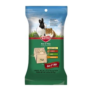 kaytee small animal pet box o’ hay variety pack carrot, mint, and marigold 3.45 oz