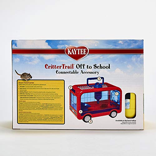 Kaytee CritterTrail Off To School Travel Carrier for Pet Hamsters, Gerbils, or Mice