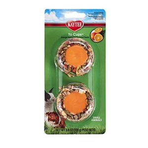 kaytee yogurt cup small animal treat, tangerine orange, 3.8 oz