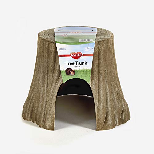 Kaytee Natural Tree Trunk Habitat Hideout for Pet Dwarf Rabbits, Guinea Pigs, Hamsters, and Chinchillas, Large