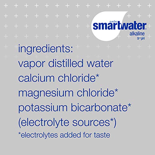 smartwater Alkaline Water 9+Ph, Vapor Distilled Premium Water, 33.8 Fl Oz (Pack Of 6)